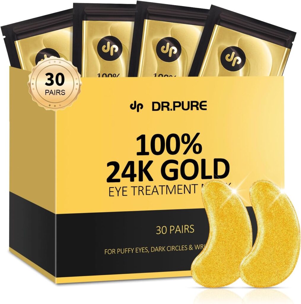Dr. Pure Under Eye Patches (30 Pairs), Eye Patches for Puffy Eyes, Eye Masks Reduce Dark Circles, Puffy Eyes, Undereye Bags And Wrinkles, Collagen Skin Care Products