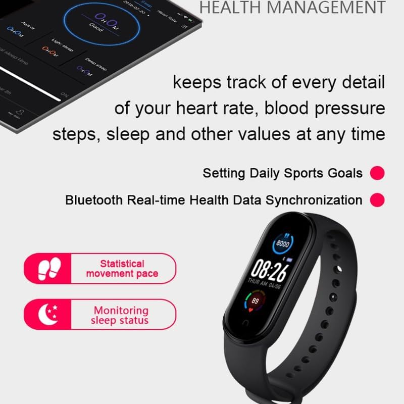 Fitness Tracker Waterproof Smart Watch, Blood Pressure, Pedometer For Walking, Heart Rate Monitor, Sleep  Calorie Step Tracker, Activity Step Counter, Running, Sport Workout For Ios  Android Phones
