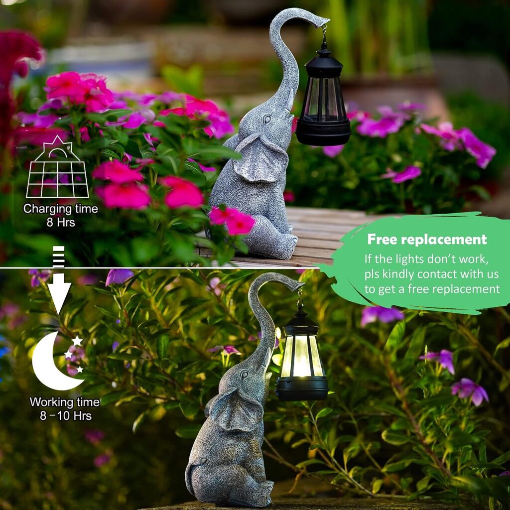Goodeco Elephant Statue for Garden Decor with Gift Appeal - Ideal Gifts for Women, Mom or Birthday, Beautifully Crafted Outdoor  Home Decor Made Easy to Wow Your Guests (11 Elephant)