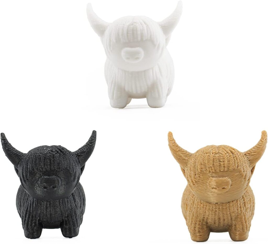 WYH 3Pcs Highland Cow Decor,Highland Cow Figurine,3D Printing Material,Highland Cow Party Decorations