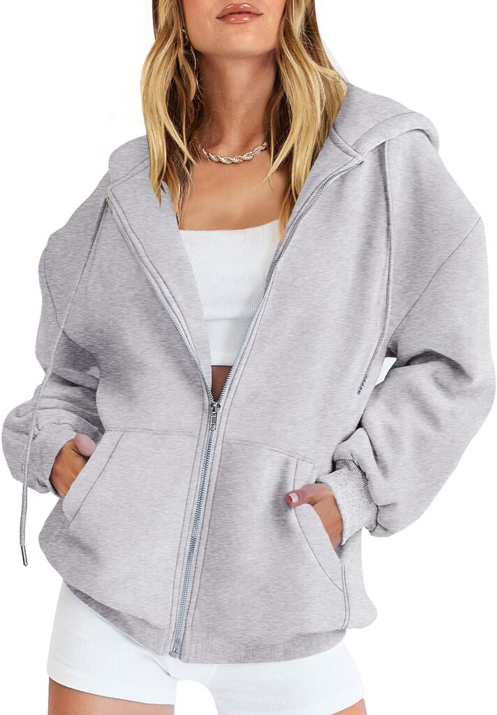 ANRABESS Womens Oversized Zip Up Hoodies Sweatshirts Y2K Clothes Teen Girl Fall Casual Drawstring Jackets with Pockets