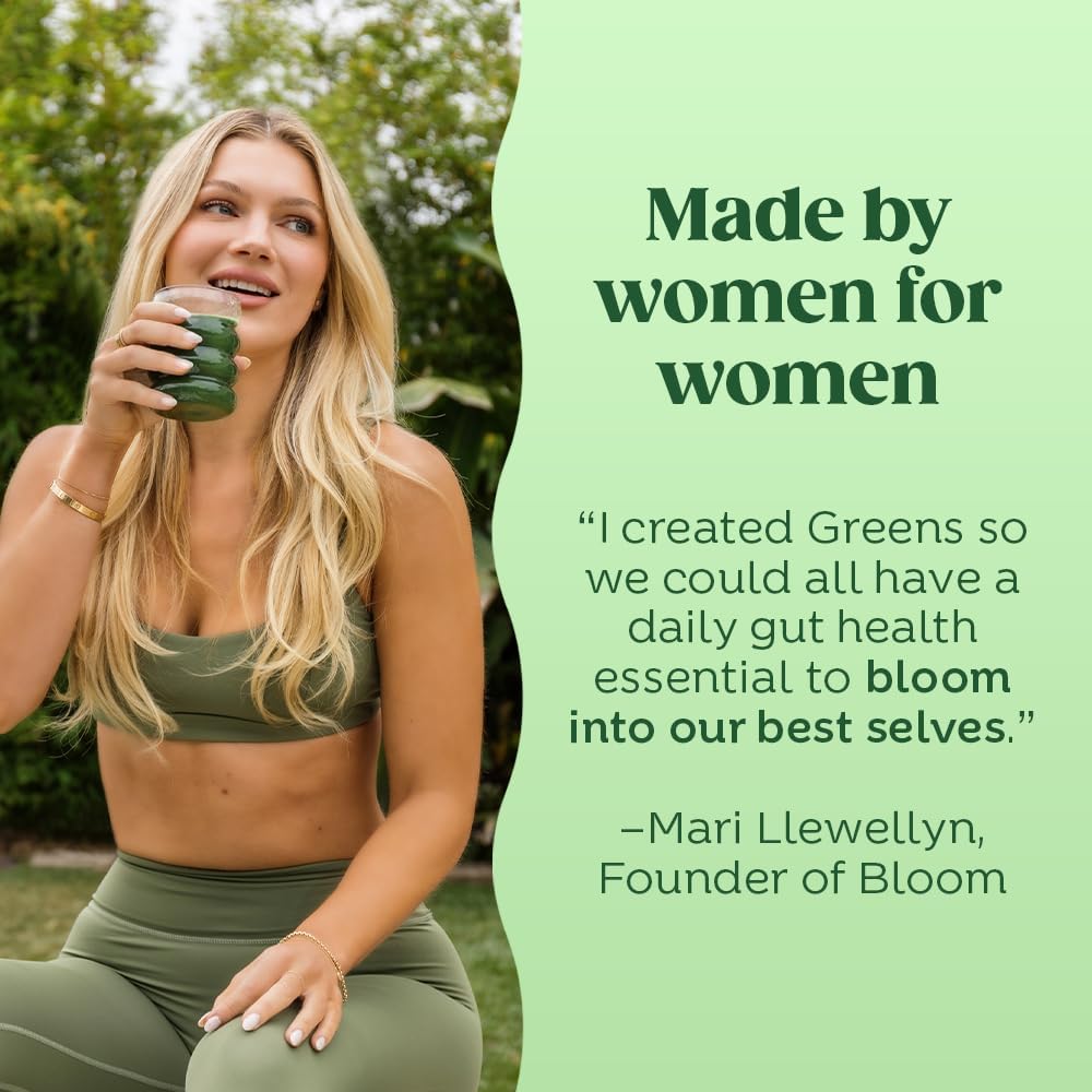 Bloom Nutrition Super Greens Powder Smoothie  Juice Mix - Probiotics for Digestive Health  Bloating Relief for Women, Digestive Enzymes with Superfoods Spirulina  Chlorella for Gut Health (Mango)
