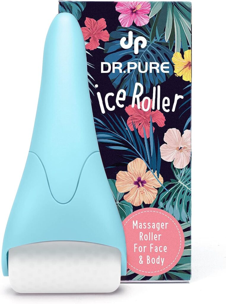 Dr. Pure Ice Roller for Face Massage to Reduce Puffiness Tighten Skin, Face Icing Cold Massager Cooling Facial Eye Roller, Women Gifts Skin Care Tool