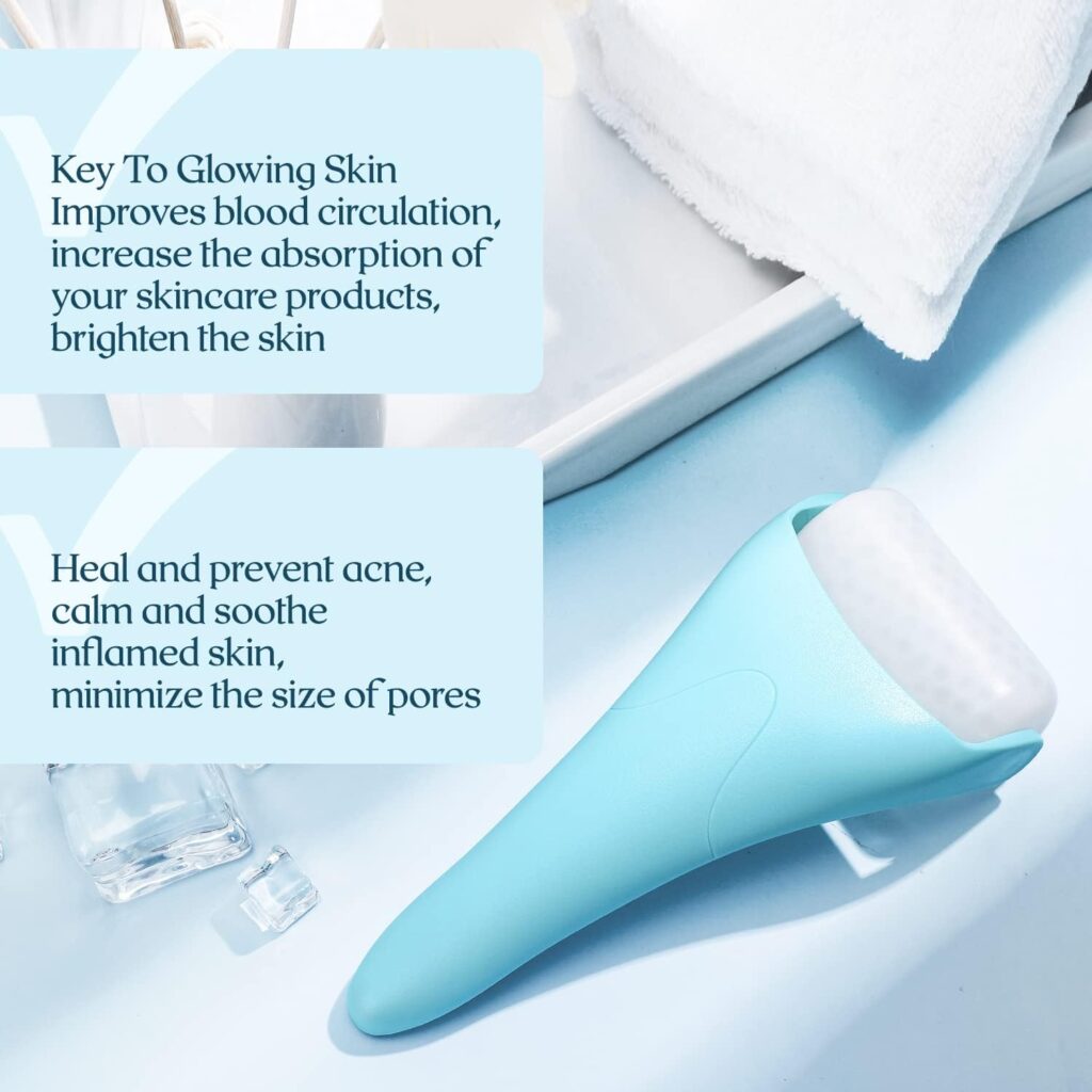 Dr. Pure Ice Roller for Face Massage to Reduce Puffiness Tighten Skin, Face Icing Cold Massager Cooling Facial Eye Roller, Women Gifts Skin Care Tool