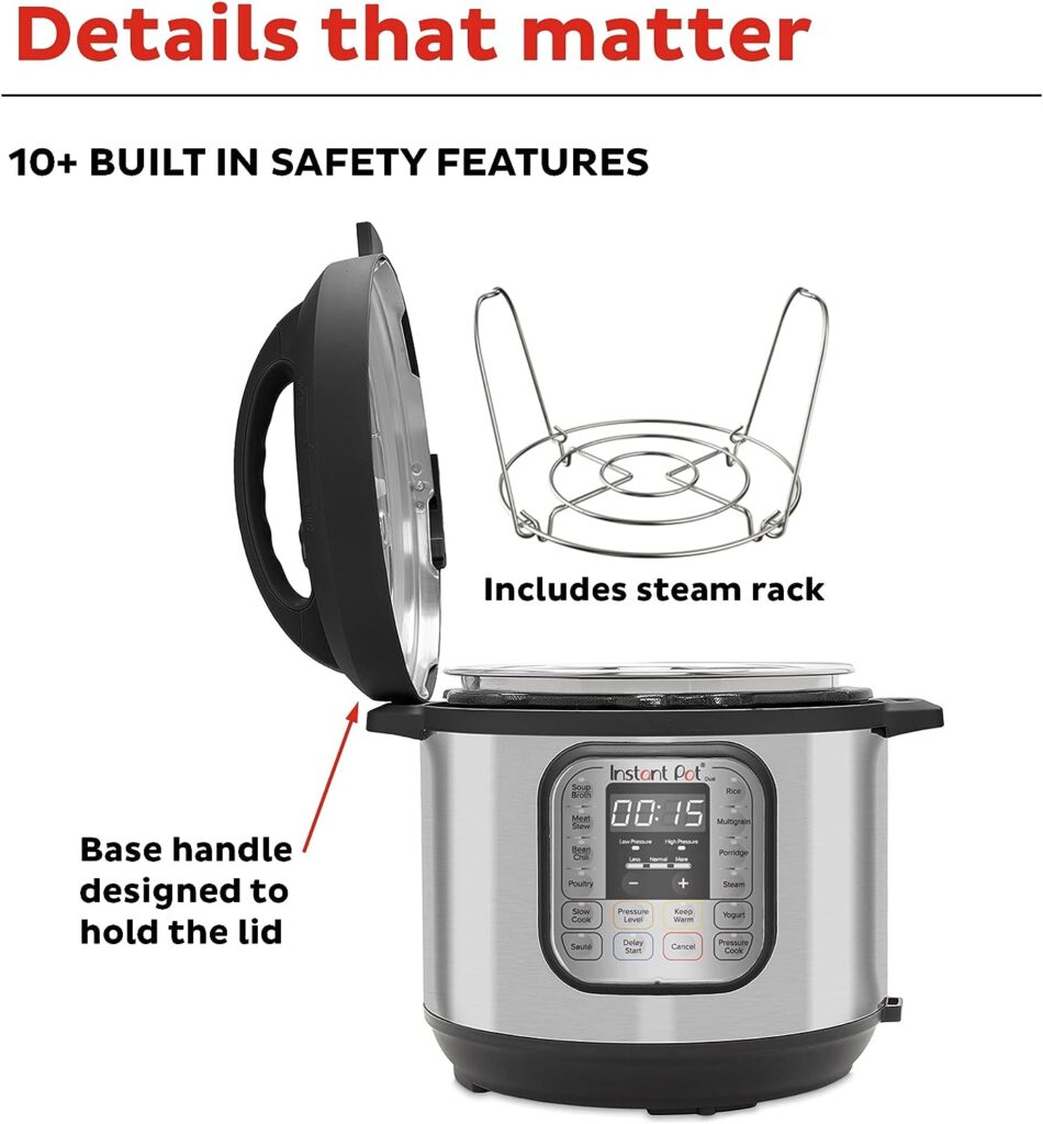 Instant Pot Duo 7-in-1 Electric Pressure Cooker, Slow Cooker, Rice Cooker, Steamer, Sauté, Yogurt Maker, Warmer  Sterilizer, Includes App With Over 800 Recipes, Stainless Steel, 6 Quart