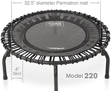 JumpSport 220 in-Home Cardio Fitness Rebounder, 39-inch | Mini Trampoline with Arched-Legged  Videos Included | Safe, Sturdy and Low-Impact | DVD and Free 60-Day Streaming