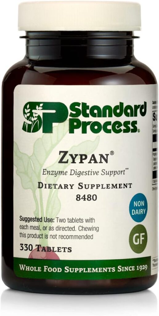 Standard Process Zypan - Whole Food Digestion and Digestive Health with Pepsin, Betaine Hydrochloride (Betaine HCl) and Pancreatin - Gluten Free - 330 Tablets