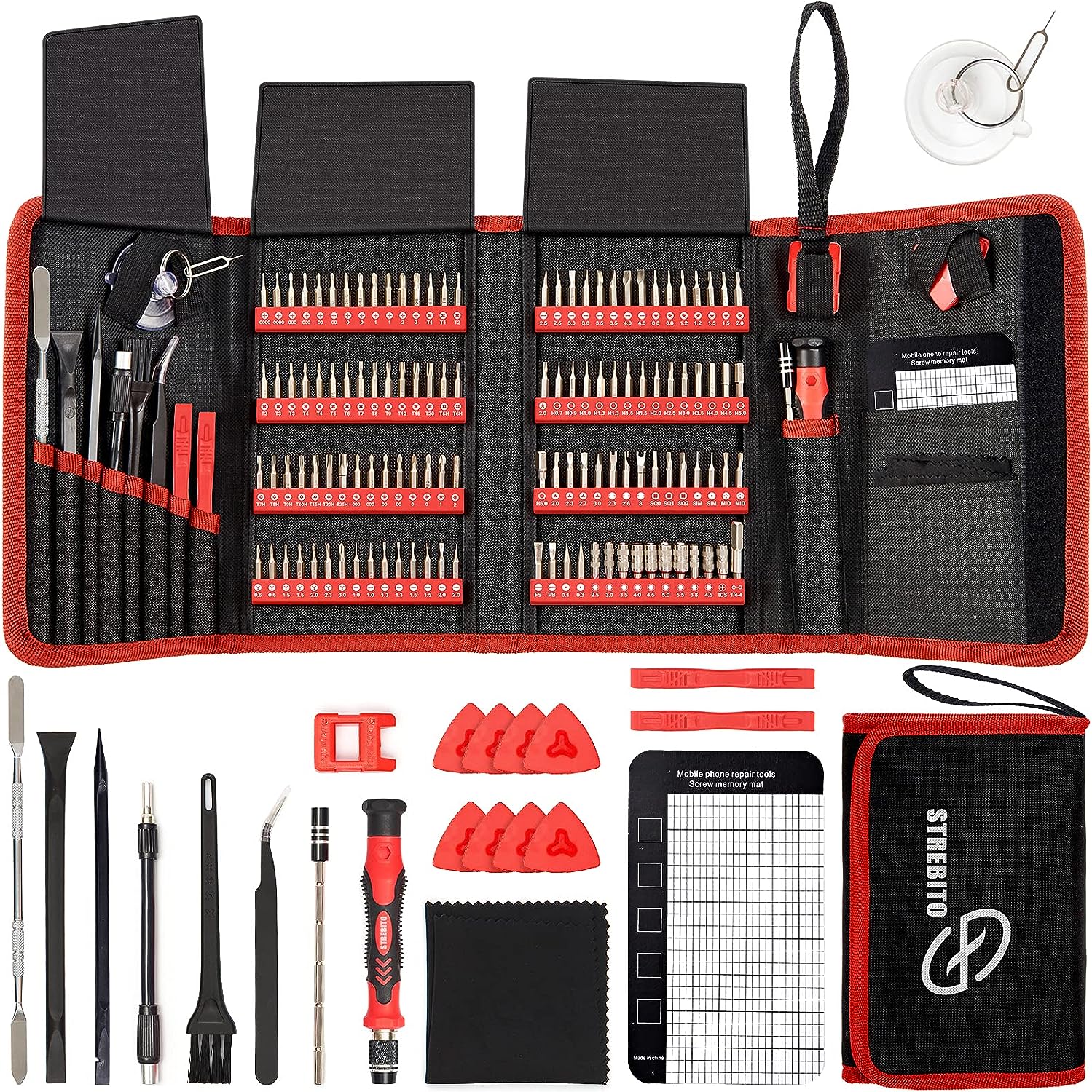 STREBITO Screwdriver Sets 142-Piece Electronics Precision Screwdriver with 120 Bits Magnetic Repair Tool Kit for iPhone, MacBook, Coumputer, Laptop, Tablet, PS4, Xbox, Nintendo, Eyeglasses, Jewelers