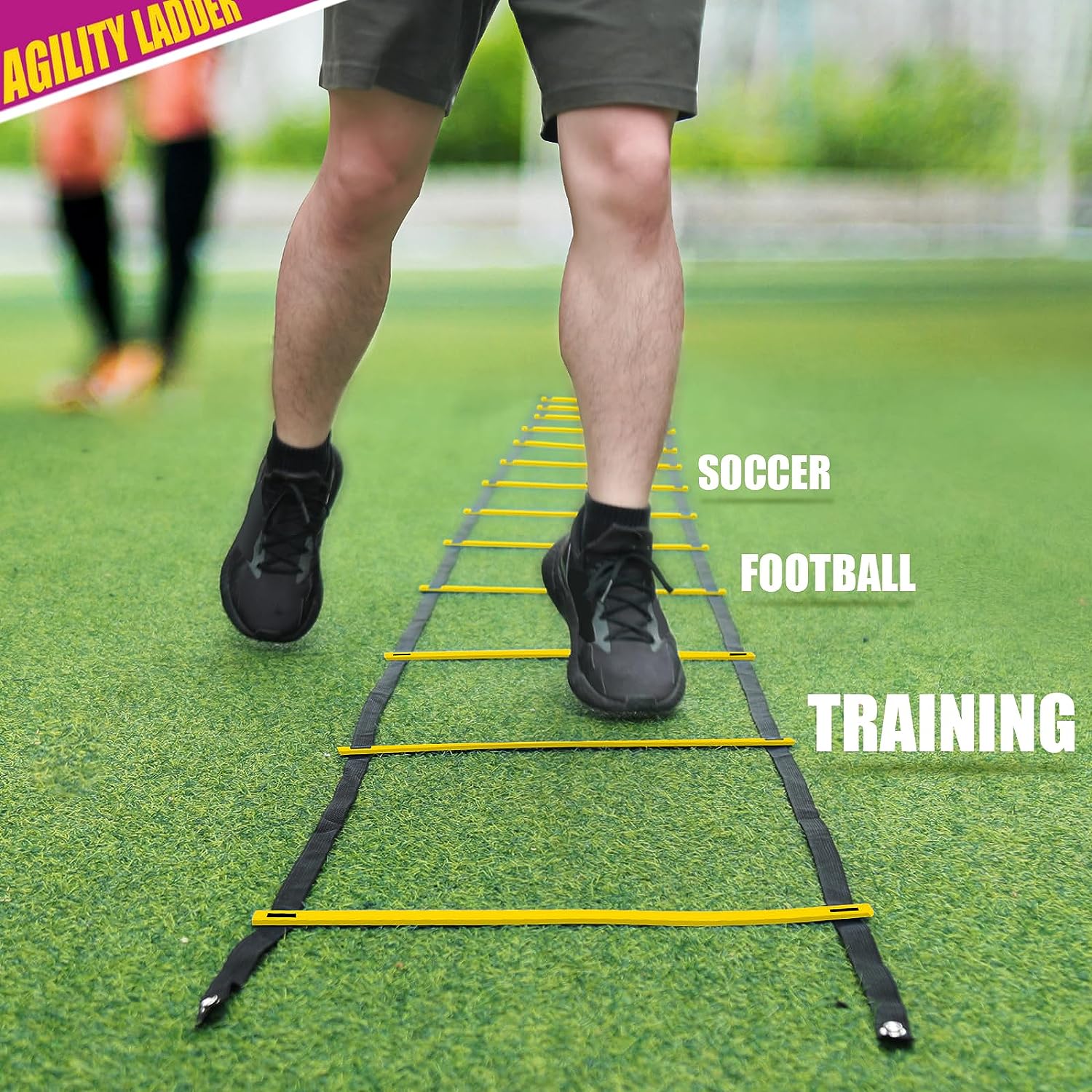 Teenitor Agility Ladder 21 Rung 29.5ft Speed Ladder Training Ladder for Soccer, Speed, Football Fitness Feet Training Carry Bag Agility Training Equipment, Sports Agility Ladders for Kids