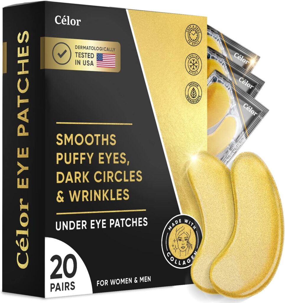 Under Eye Patches (20 Pairs) - Golden Under Eye Mask Amino Acid  Collagen, Under Eye Mask for Face, Dark Circles and Puffiness, Beauty  Personal Care