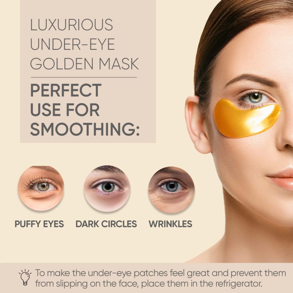 Under Eye Patches (20 Pairs) - Golden Under Eye Mask Amino Acid  Collagen, Under Eye Mask for Face, Dark Circles and Puffiness, Beauty  Personal Care