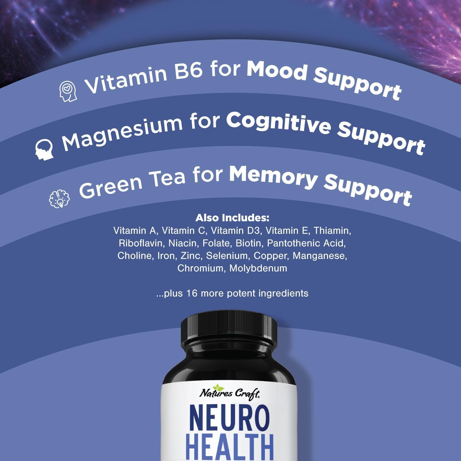 Advanced Nootropics Brain Support Supplement - Synergetic Mental Energy and Focus Supplement with Vitamins for Cognitive Enhancement - Mind and Memory Supplement for Brain Health 45 Servings