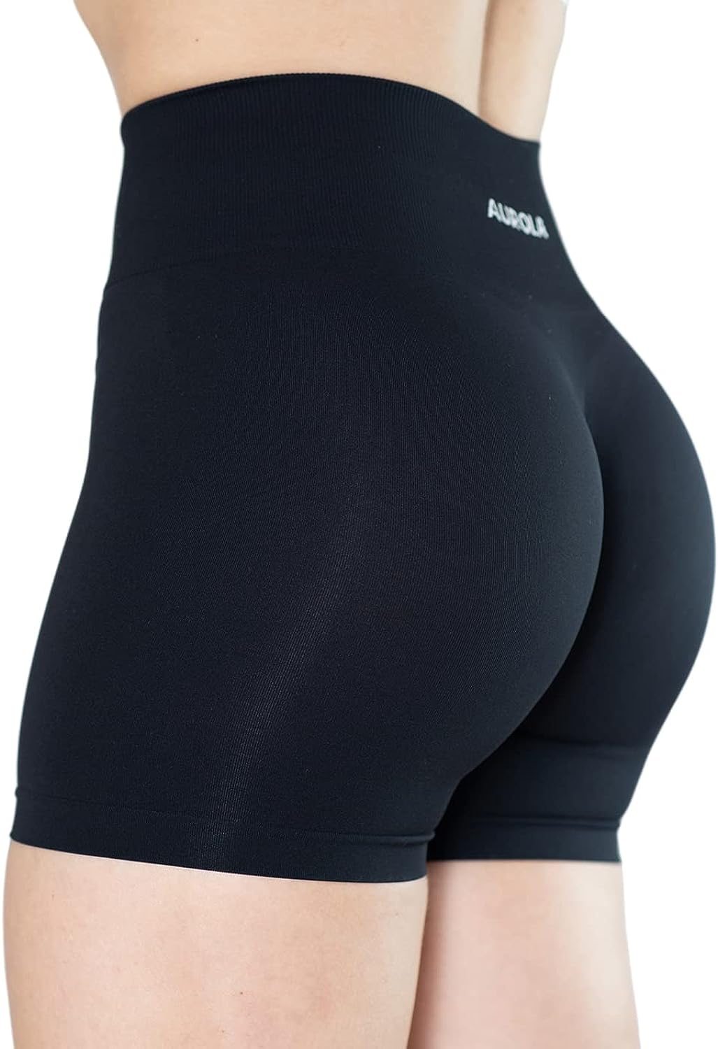 AUROLA Dream Collection Workout Shorts for Women High Waist Seamless Scrunch Athletic Running Gym Yoga Active Shorts Black