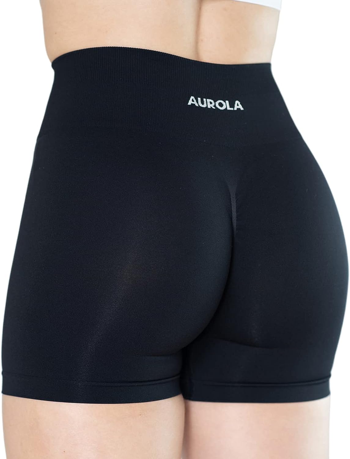 AUROLA Dream Collection Workout Shorts for Women High Waist Seamless Scrunch Athletic Running Gym Yoga Active Shorts Black