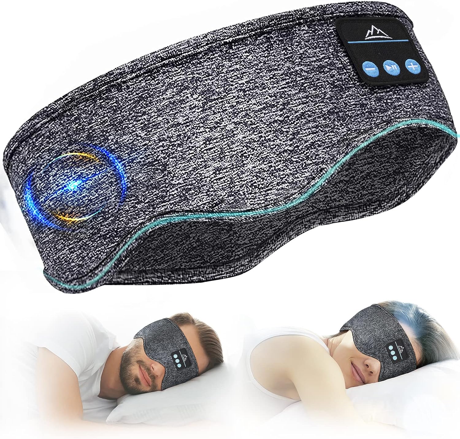 Sleep Headphones Bluetooth Sleeping Headband - Comfy Sleeping Headphones for Side Sleeper Elastic Music Sleep Band Earbuds Cozy ASMR Wireless Eye Mask Cool Gadgets Electronic Tech Gifts for Men Women