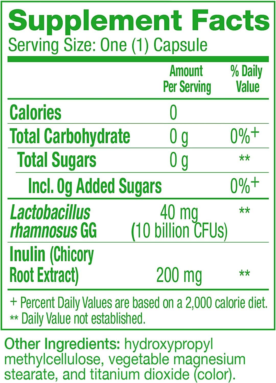 Culturelle Daily Probiotic Capsules For Men  Women, Most Clinically Studied Probiotic Strain, Digestive  Gut Health, Supports Occasional Diarrhea, Gas  Bloating, 1 Month Supply, 30 CT