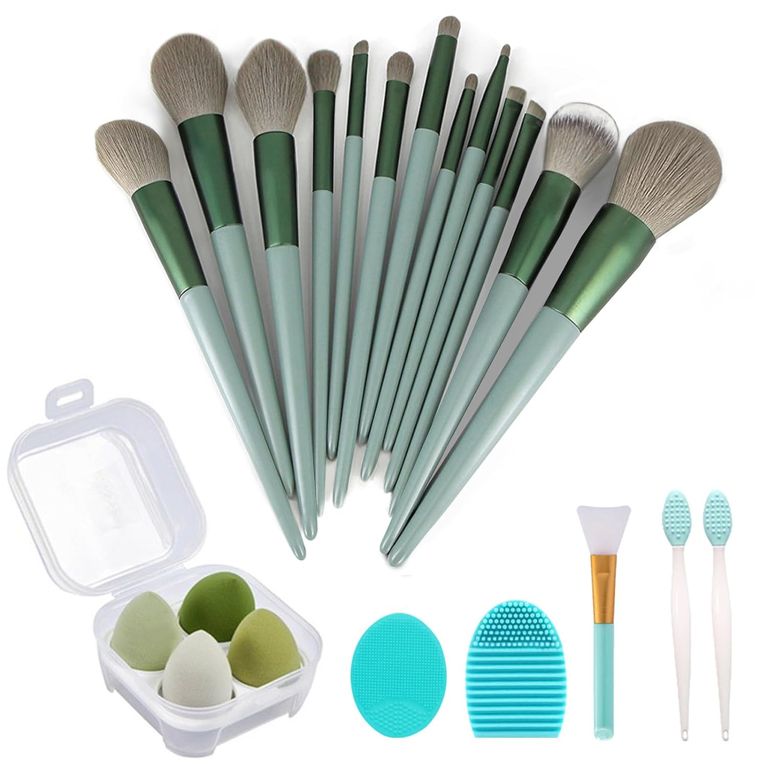 Makeup Brushes 22 Pcs Makeup Kit,Foundation Brush Eyeshadow Brush Make up Brushes Set (Green, 22 Piece Set)