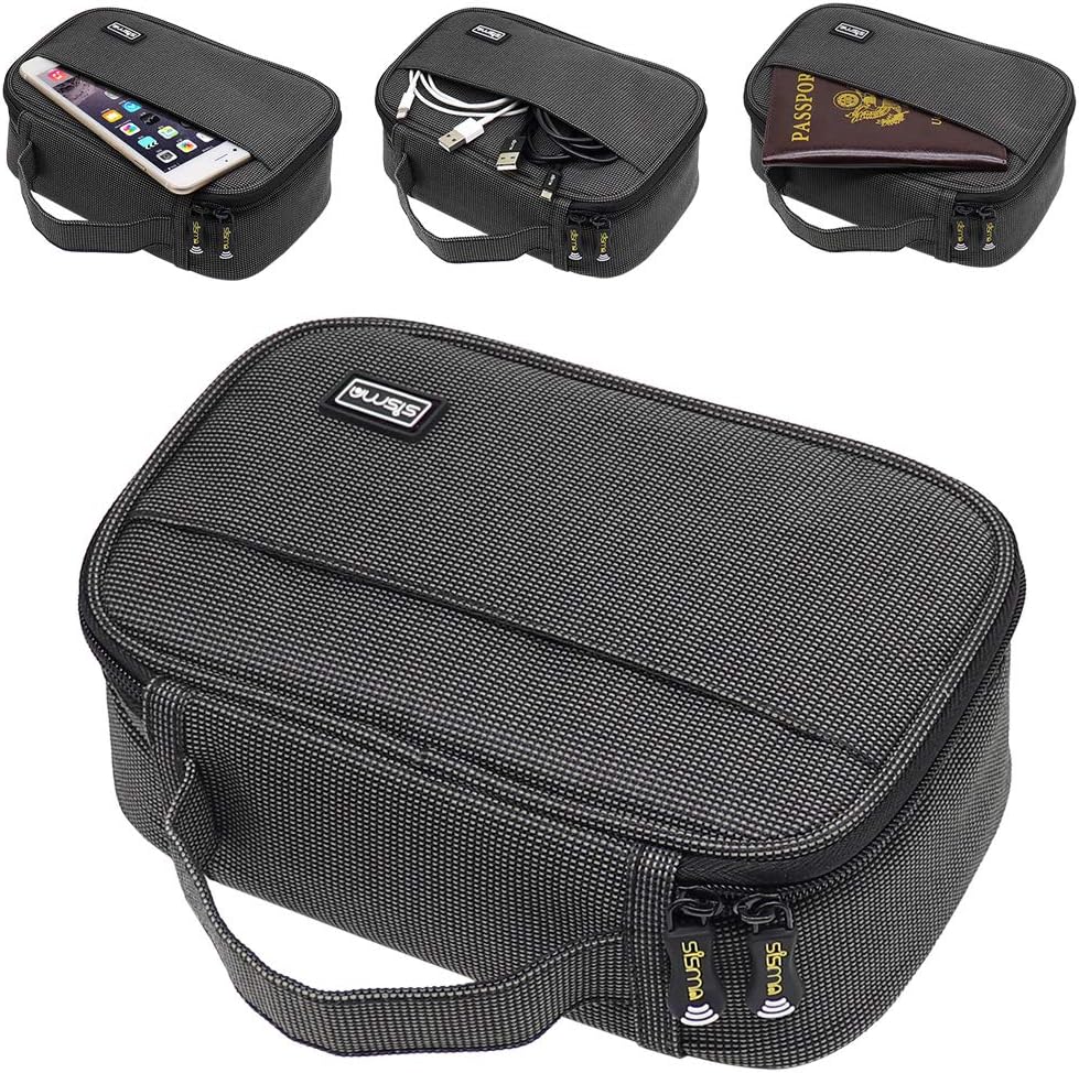 sisma Travel Electronics Organizer Small Electronic Accessories Carrying Bag for Cords Phone Chargers Cables Earbuds Adapter Mouse - Special Edition