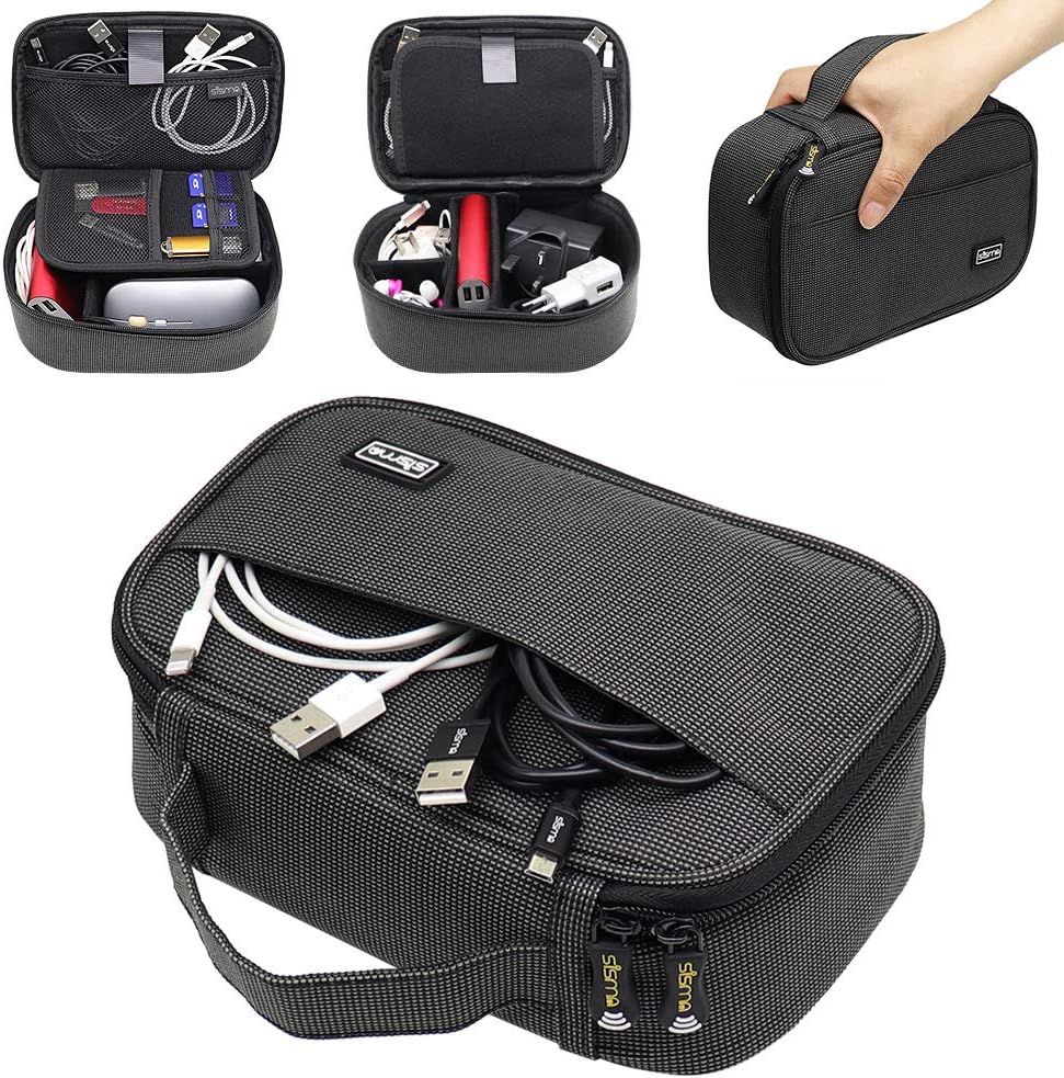 sisma Travel Electronics Organizer Small Electronic Accessories Carrying Bag for Cords Phone Chargers Cables Earbuds Adapter Mouse - Special Edition