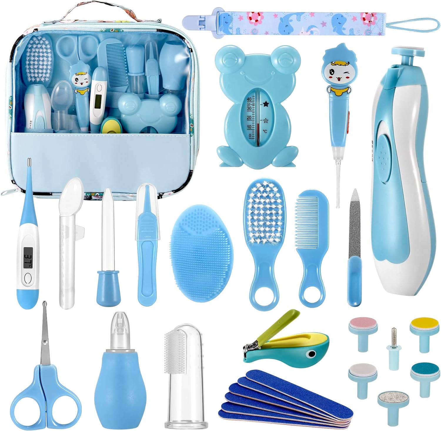 Baby Grooming Kit, 29 in 1 Portable Baby Safety Care Set and Baby Electric Nail Trimmer Set, Newborn Nursery Cleaner Essentials Health Care Set for Infant Toddlers Boys Girls, Baby Care Gift.