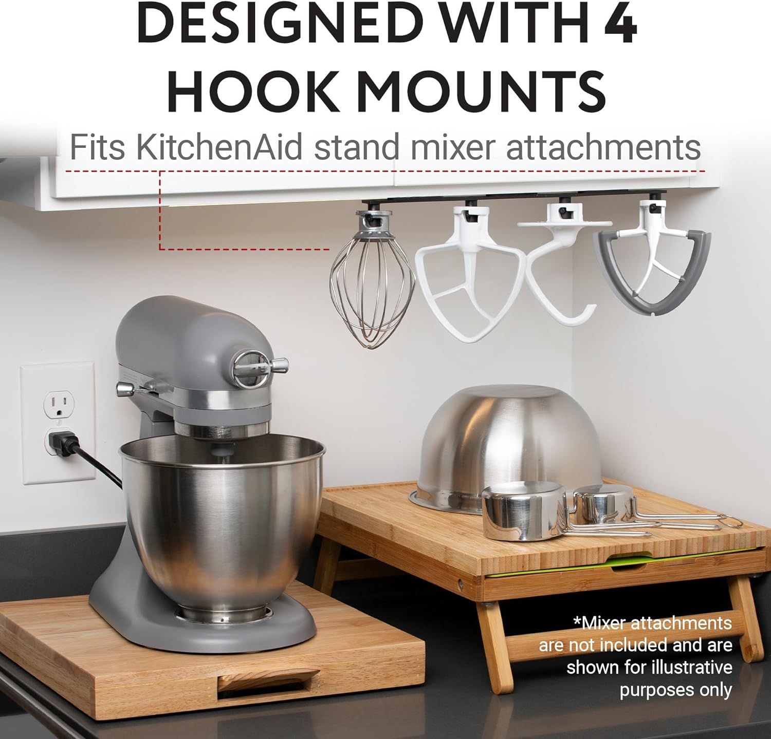 Impresa Stand Mixer Attachment Storage Organizer for KitchenAid Mixer Attachments - Organize Your Kitchen Appliances with the Impresa Stand Mixer Attachment Holder for Kitchen Aid Attachments