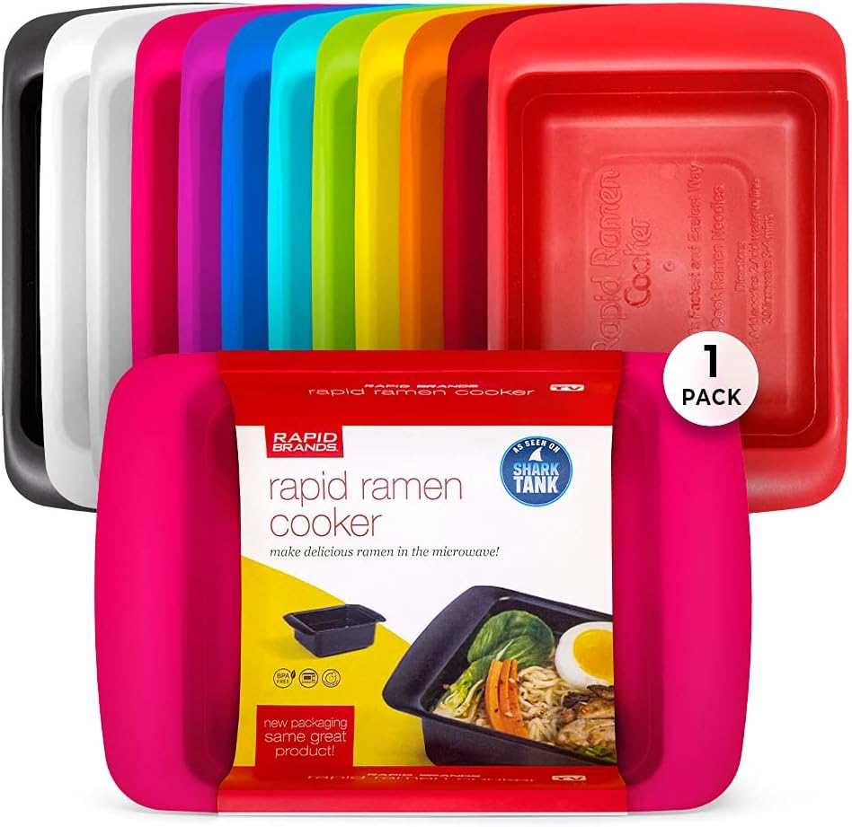 Rapid Ramen Cooker | Microwavable Cookware for Instant Ramen | BPA Free and Dishwasher Safe | Perfect for Dorm, Small Kitchen or Office | Black