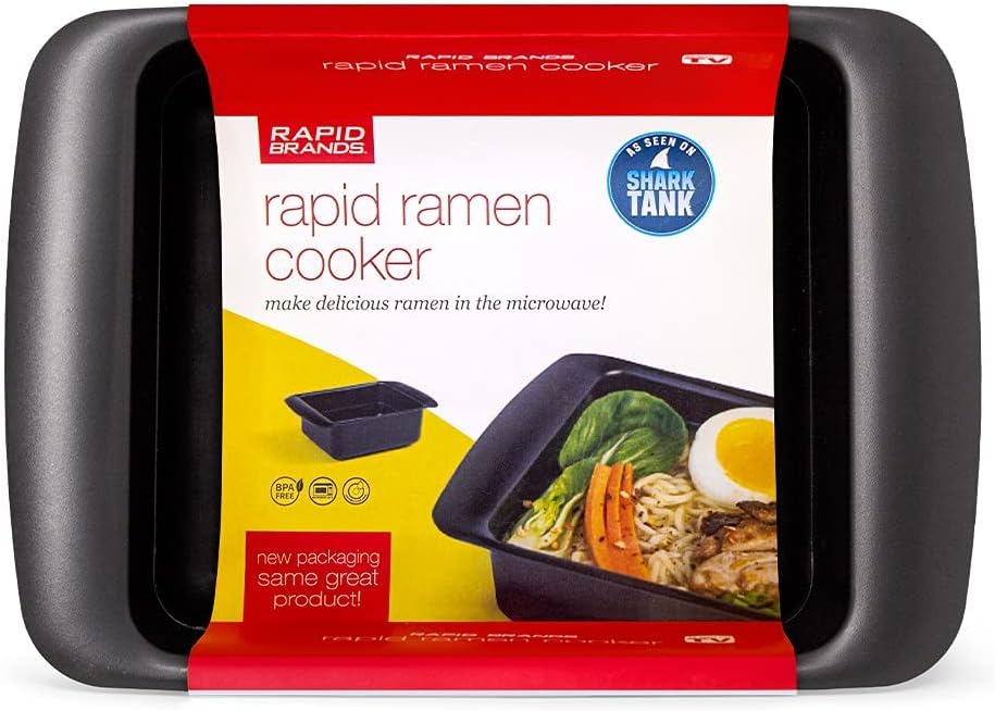 Rapid Ramen Cooker | Microwavable Cookware for Instant Ramen | BPA Free and Dishwasher Safe | Perfect for Dorm, Small Kitchen or Office | Black