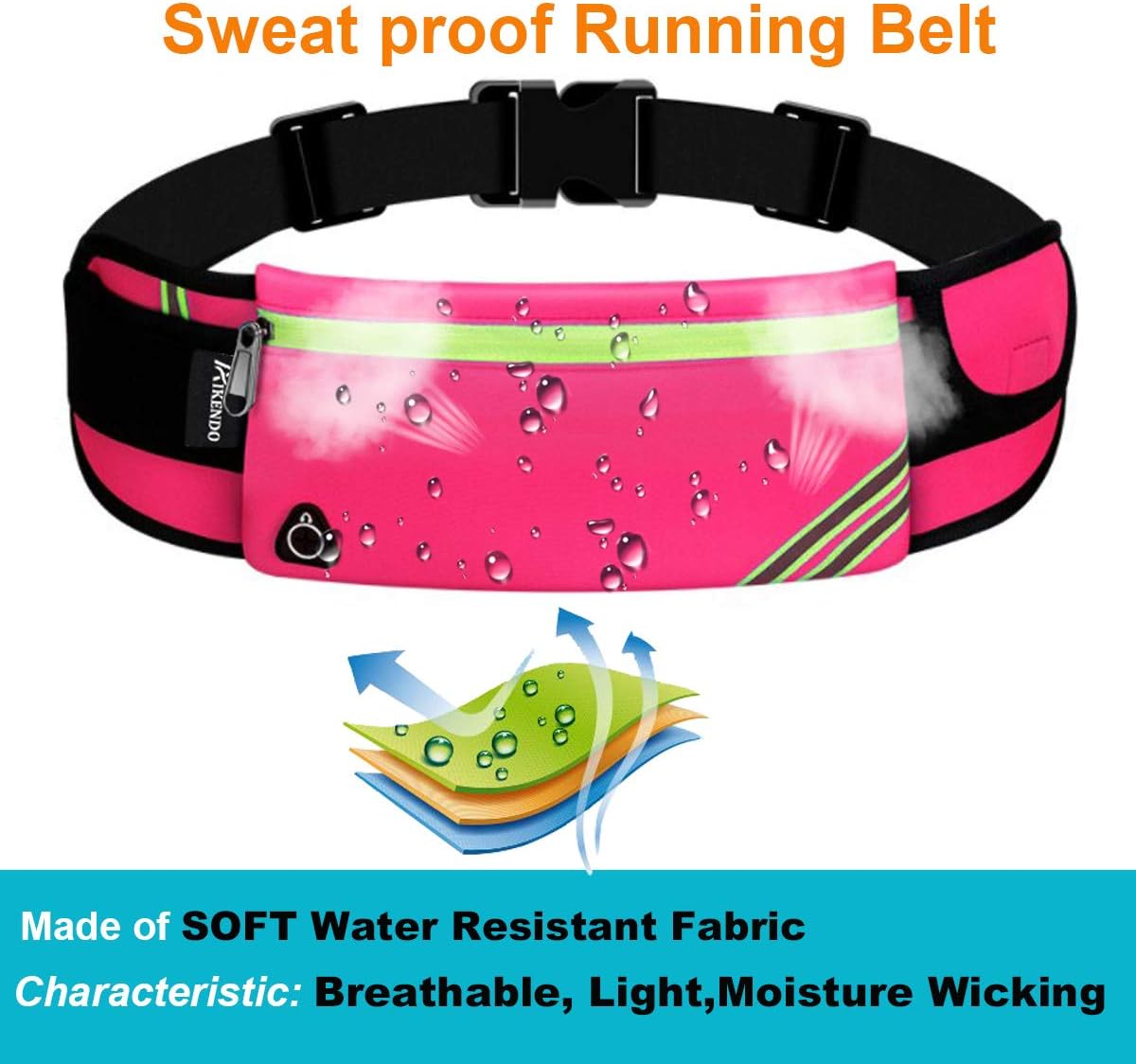 Running Belt Waist Pack Bag,Workout Gear,Gym Fitness Fanny Pack for Phone,Cell Phone Holder for Running,Jogging Pocket Belt for Women  Men,Running Accessories(Blue)
