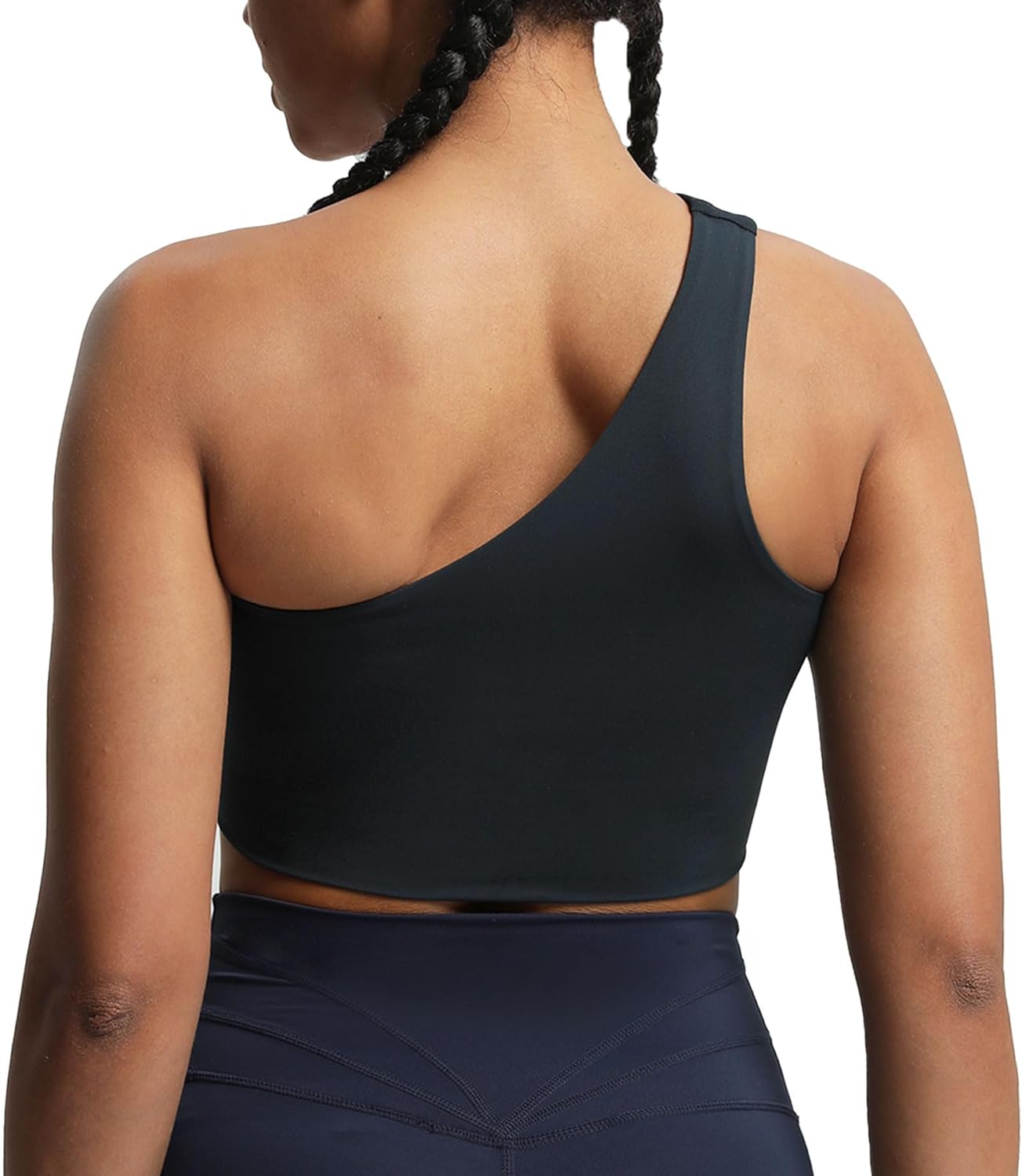 Aoxjox Womens Workout Sports Bras Fitness Gym Olivia Asymmetric One Shoulder Padded Bra Yoga Crop Tank Top