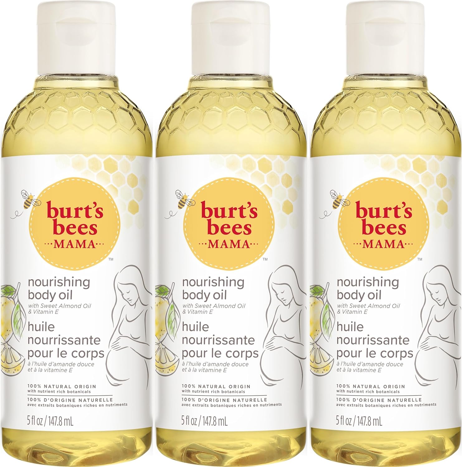Burts Bees Mama Body Oil with Vitamin E, 100% Natural Origin, 5 Fluid Ounces