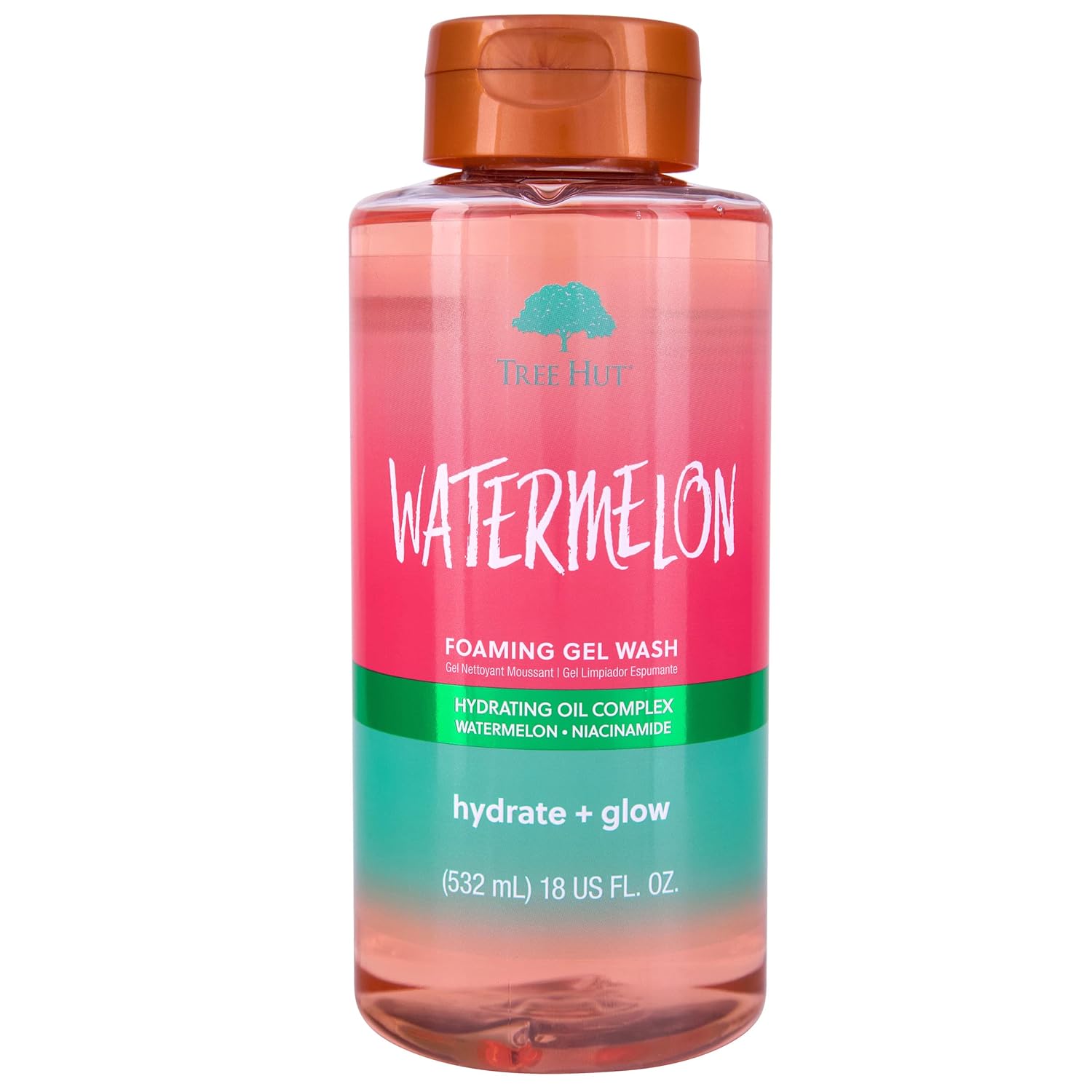 Tree Hut Watermelon Nourishing, Moisturizing  Hydrating Foaming Gel Wash, 18 oz.